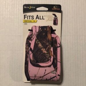 Pink and Brown Camouflage Phone Holster with Strap, Brand NEW